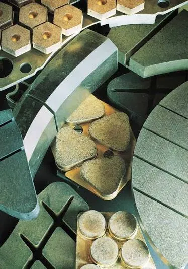 A range of Wabtec friction materials: composite brake blocks, organic brake pads and disc segments