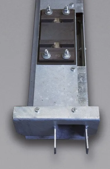 Cable pass-through detail of the Kampa Sleeper hollow steel sleeper